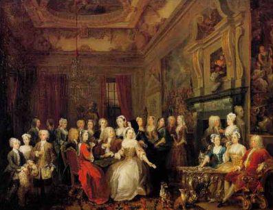 William Hogarth The Assembly at Wanstead House. Earl Tylney and family in foreground oil painting picture